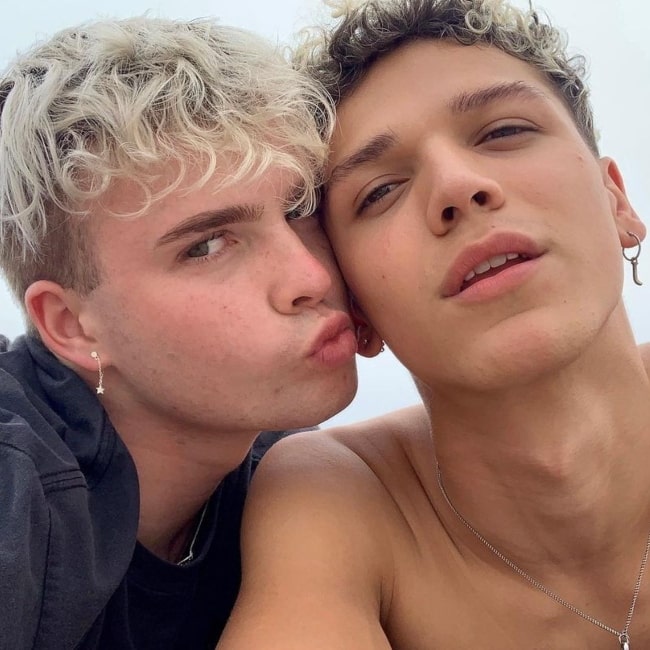 Jacob Villegas and Cameron Field as seen in a selfie that was taken in July 2019, in Marina del Rey, California