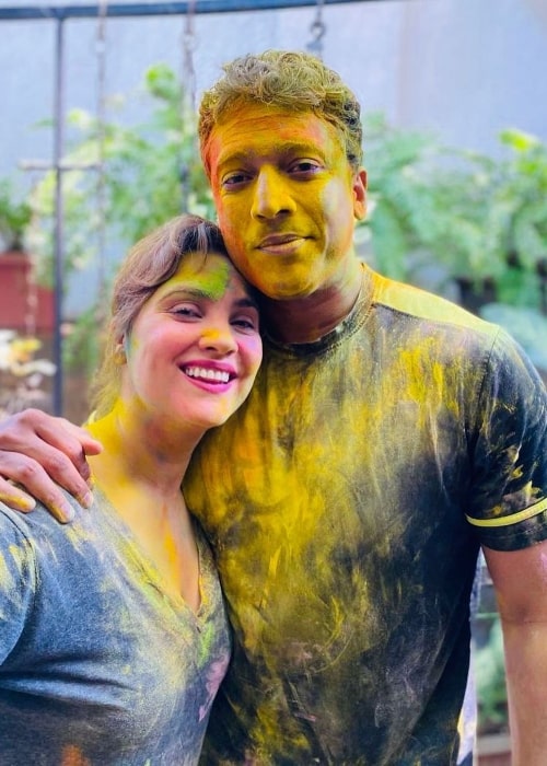 Lara Dutta and Mahesh Bhupathi celebrating Holi in March 2021