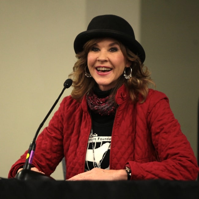 Linda Blair speaking at the 2014 Phoenix Comic Con Fan Fest on December 14, 2014