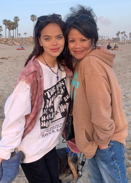 Malia Pyles as seen in a picture with her best friend Nicole Fisser at the Huntington Dog Beach in May 2021