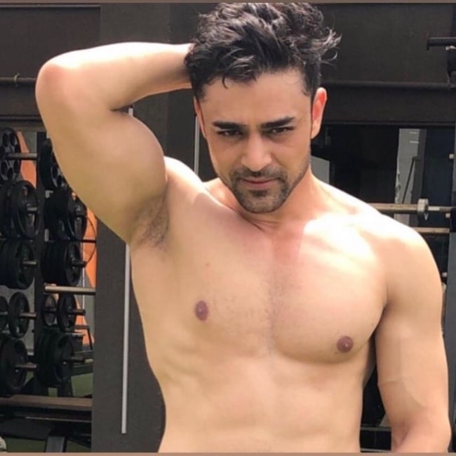 Mohit Abrol as seen while posing shirtless for the camera in August 2021