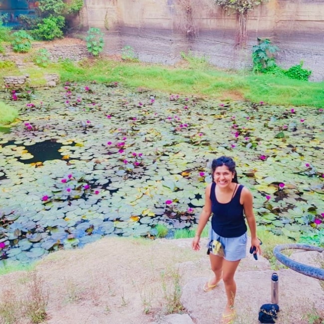 Nidhi Bhanushali at Osho Anand Ashram in Madhavpur, Gujarat in June 2021