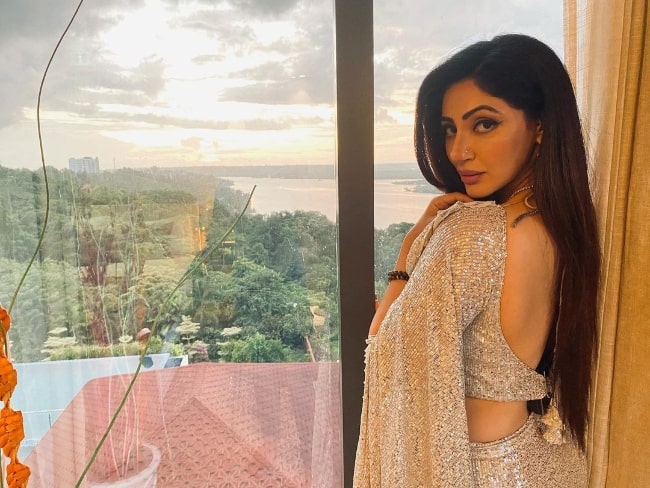 Reyhna Malhotra as seen while posing for a camera in June 2021