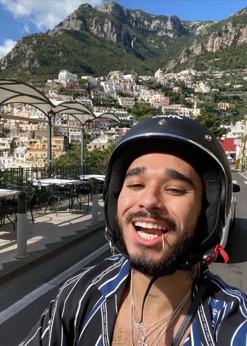 Roman Royale as seen in a selfie that was taken in Positano, Amalfi Coast, Italy in October 2020