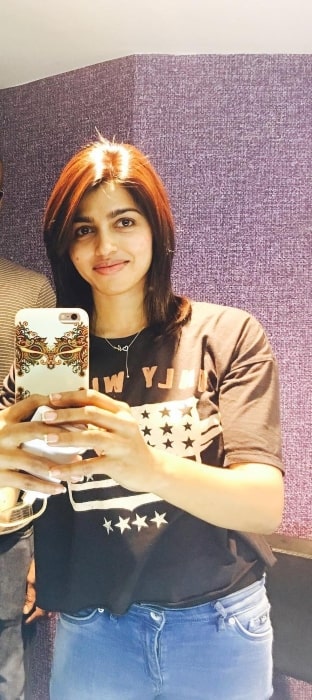 Sai Dhanshika in May 2017 happy to have got a new haircut