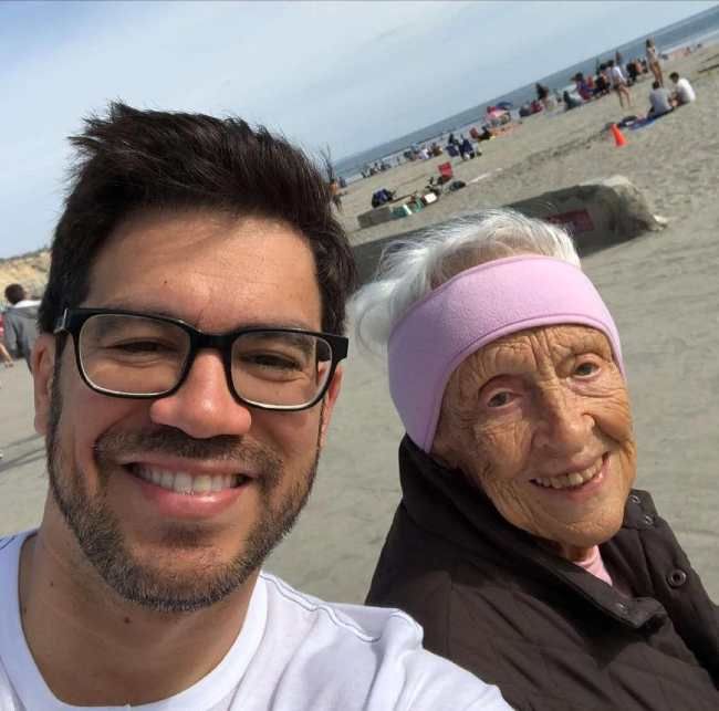 Tai and his grandmother as seen smiling in 2018