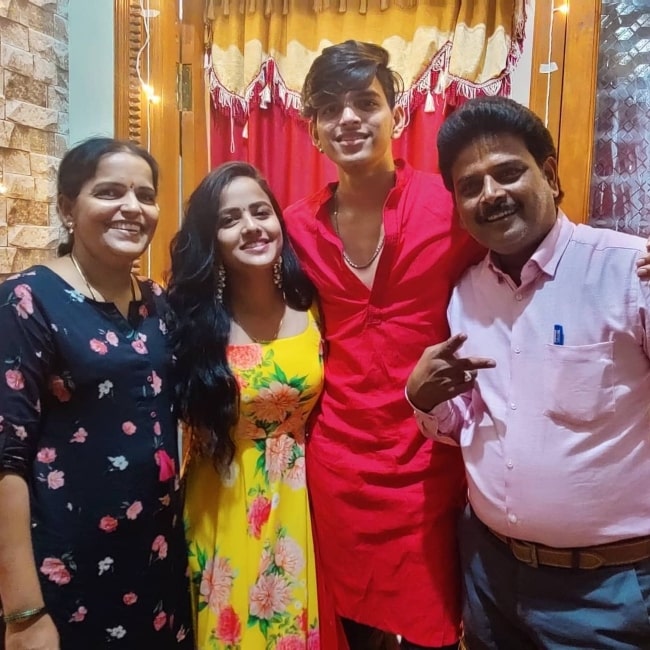 Vaishnavi Chaitanya as seen in a picture with her parents and brother Nitish that was taken in December 2020