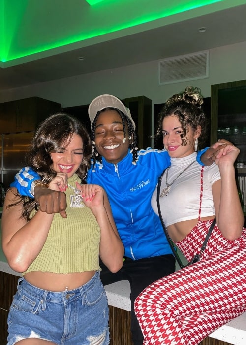 Zay Hilfiger as seen in a picture with two women in August 2021