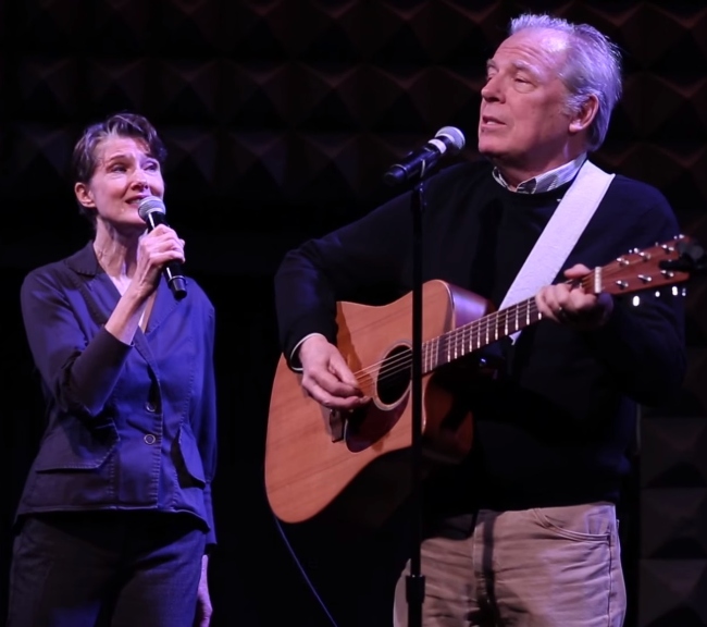 Annette O'Toole and her husband Michael McKean pictured while performing their song 'Kiss at the End of the Rainbow' on 'Employee of the Month' in 2016