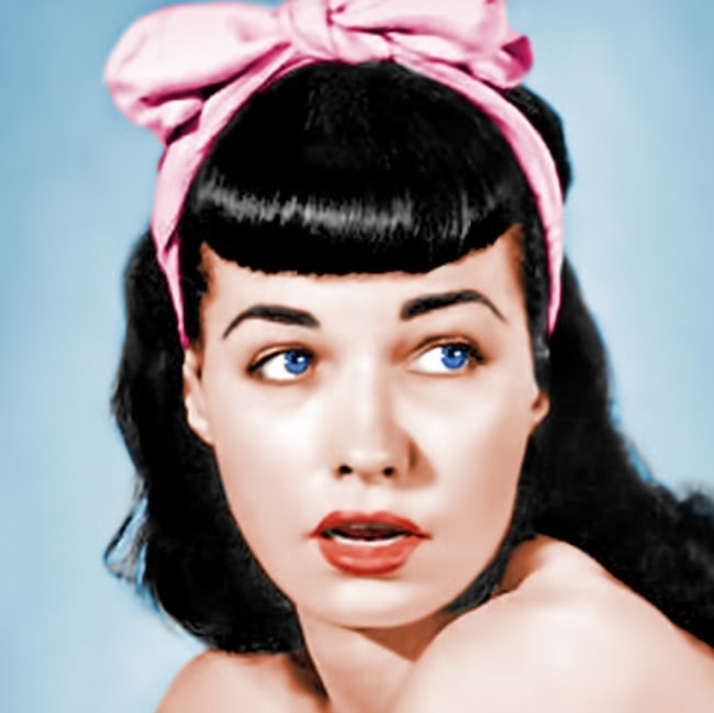 Bettie Page as seen while posing for the camera