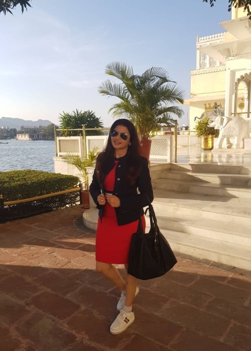 Bhagyashree as seen in a picture that was taken at the Fateh Prakash Palace, Udaipur in July 2021