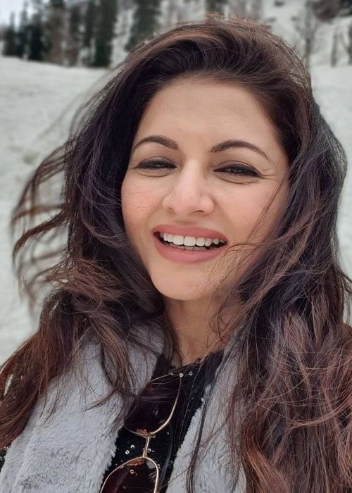 Bhagyashree as seen in a selfie that was taken in Pahalgam in July 2021