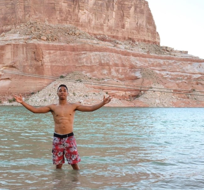 Brandon Armstrong as seen while posing for a picture in Lake Powell, Utah in April 2020
