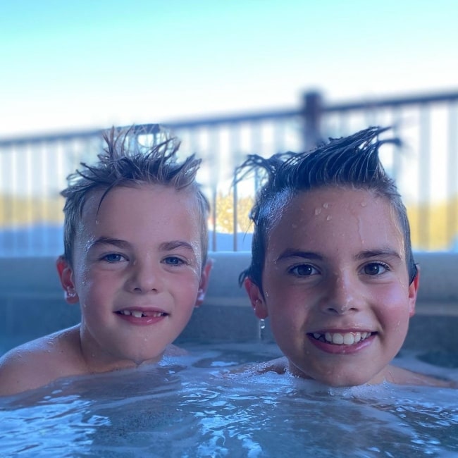 Brock Butler as seen in a picture with his brother Daxton that was taken while in the pool December 2020