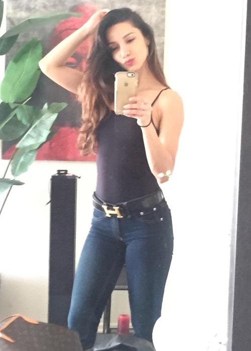 Cindy Luna as seen in a selfie that was taken in Brentwood, Los Angeles, California in February 2017