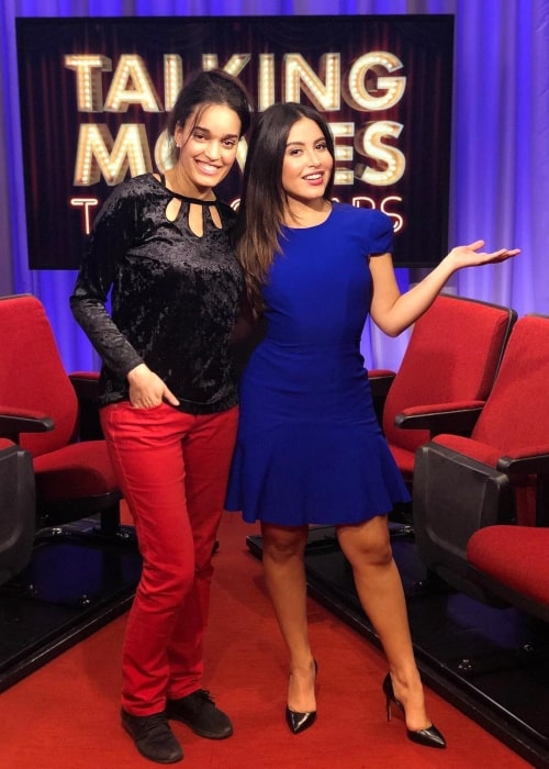 Cinthya Carmona as seen in a picture that was taken with actress and journalist Tinabeth Piña in New York in February 2019
