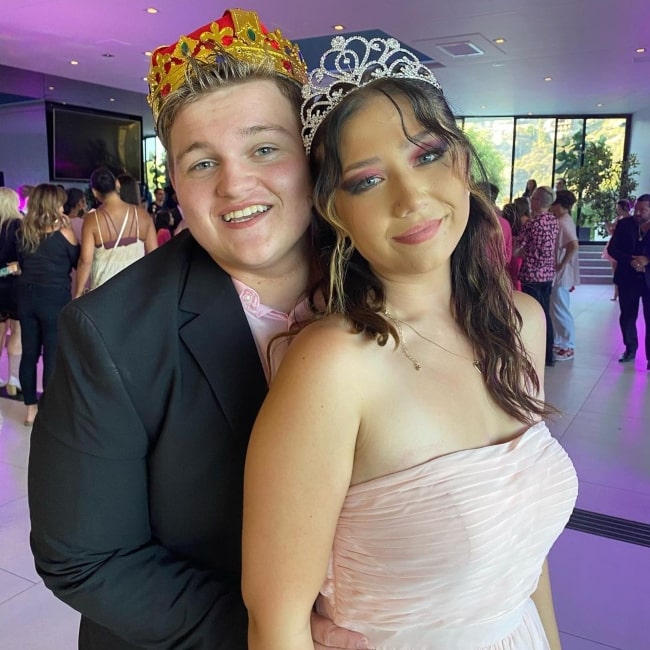 Connor Cain in July 2021 having fun at Pink Prom with his sweetheart