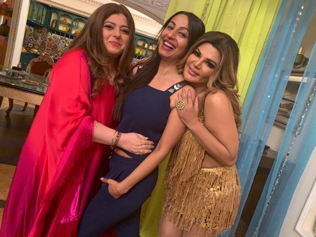 From Left to Right - Delnaaz Irani, Kashmera Shah, and Rakhi Sawant as seen in an Instagram post in July 2021