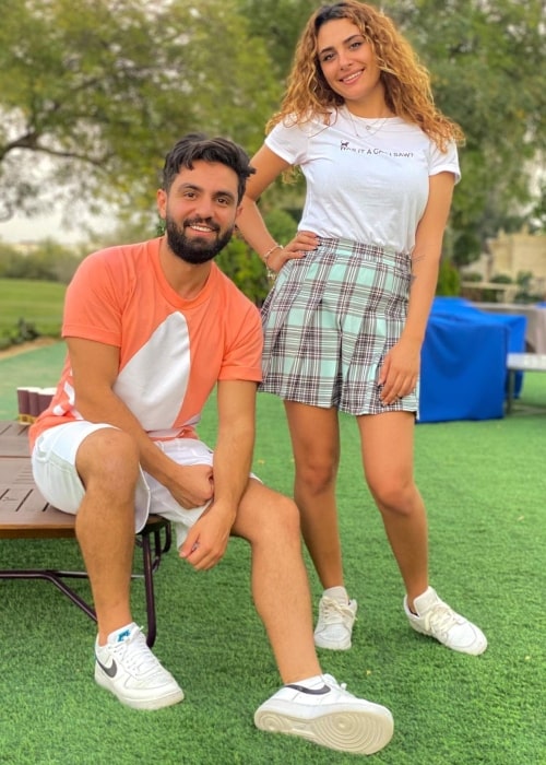 Ghaith Marwan as seen in a picture with TikTok star Raghda Kouyoumdjian in Dubai, United Arab Emirates in March 2021