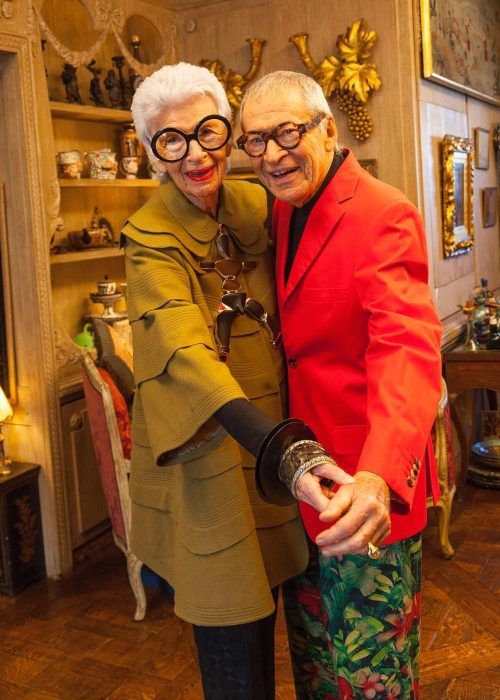 Iris and her husband Carl Apfel as seen smiling together