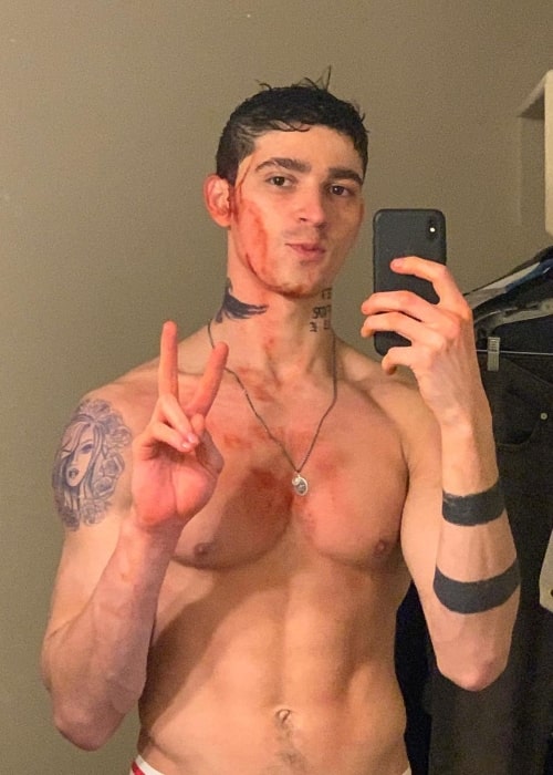 Isaac Powell as seen in a selfie that was taken on the set of West Side Story Broadway in January 2020