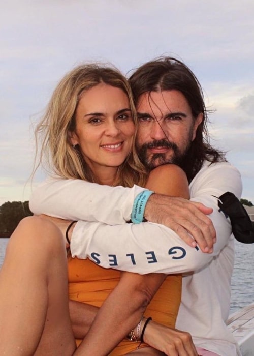 Juanes and Karen Martínez, as seen in August 2020