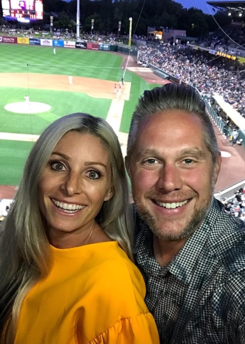 Khyl Shumway as seen in a selfie that was taken with his wife Michelle at the Smith's Ballpark in June 2018