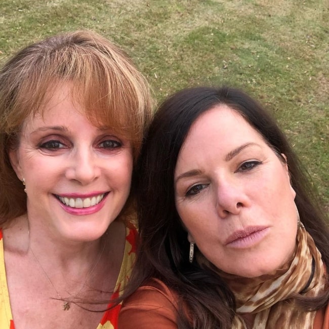 Marcia Gay Harden as seen in a selfie with her close friend Elaine Roecklein in November 2020