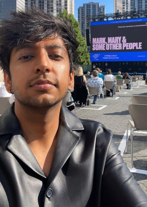 Nik Dodani as seen while taking a selfie at Tribeca Film Festival in June 2021