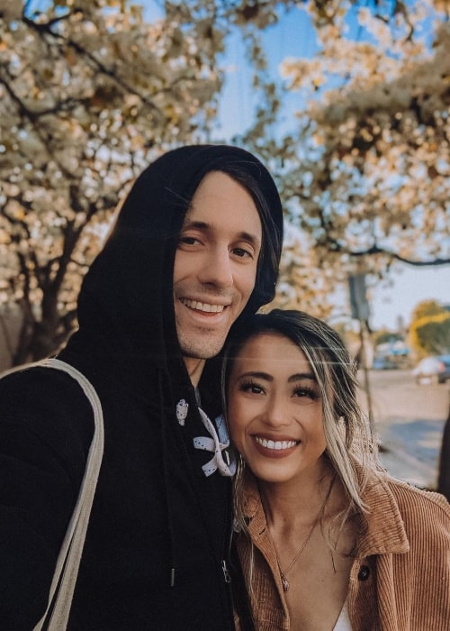 Patty Ho as seen in a selfie that was taken with her beau Kurt Hugo Schneider at The Cottage La Jolla in February 2021
