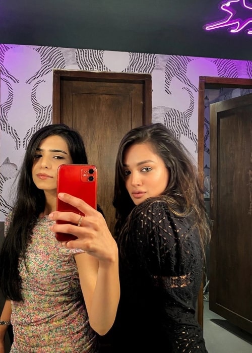 Samiksha Jaiswal as seen in a selfie that was taken with her friend Ishıta in July 2021