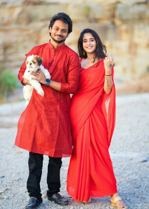 Shanmukh Jaswanth and Deepthi Sunaina, as seen in January 2021