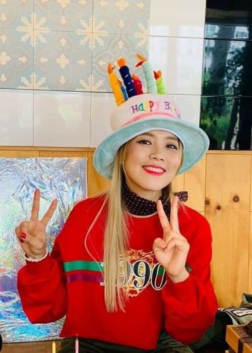 Sohyang as seen in a picture that was taken on the day of her birthday in the past