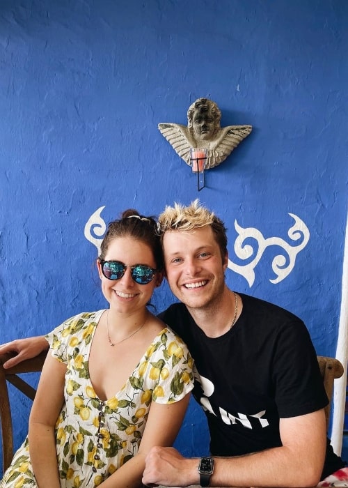 Tyler Barnhardt smiling in a picture with Adriana Schaps in Guatemala in July 2021
