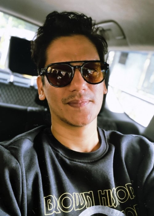 Vijay Varma as seen while taking a car selfie in July 2021