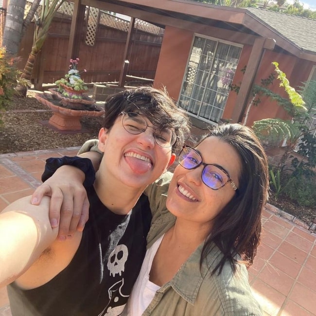 Alicia Sixtos as seen in a selfie with her partner Bex Taylor-Klaus in November 2020
