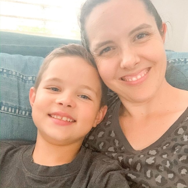 Caleb Johnston as seen in a selfie that was taken with his mother Kendra Johnston in April 2020