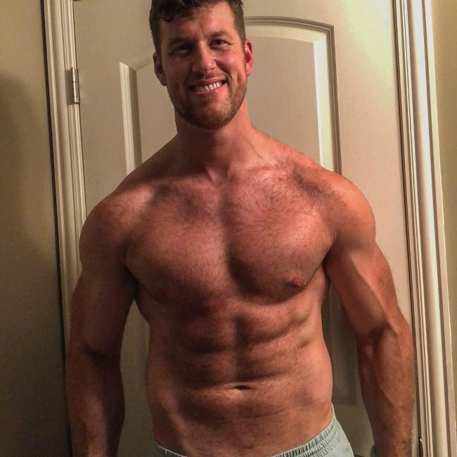 Clayton Echard as seen in a shirtless picture that was taken in May 2020