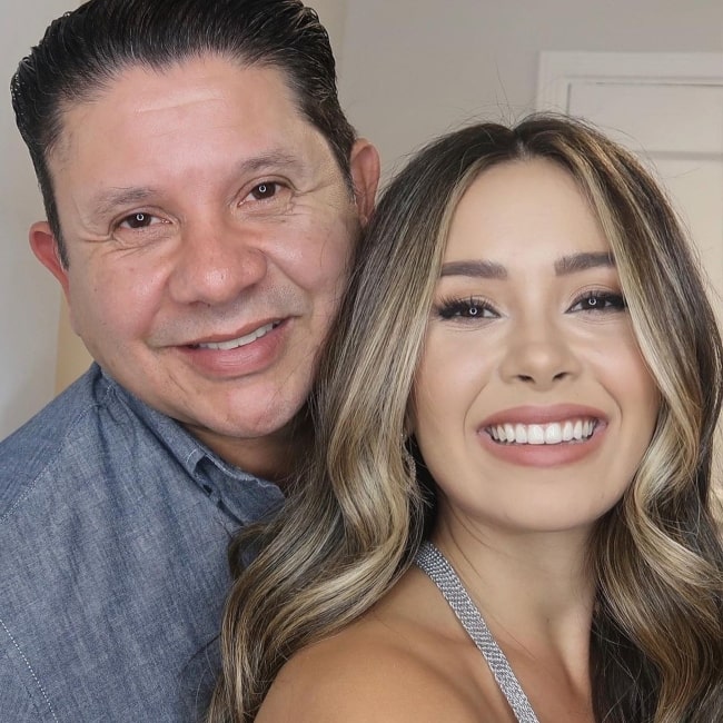 Danna Hernández as seen in a selfie with her father Daniel Hernández in June 2021