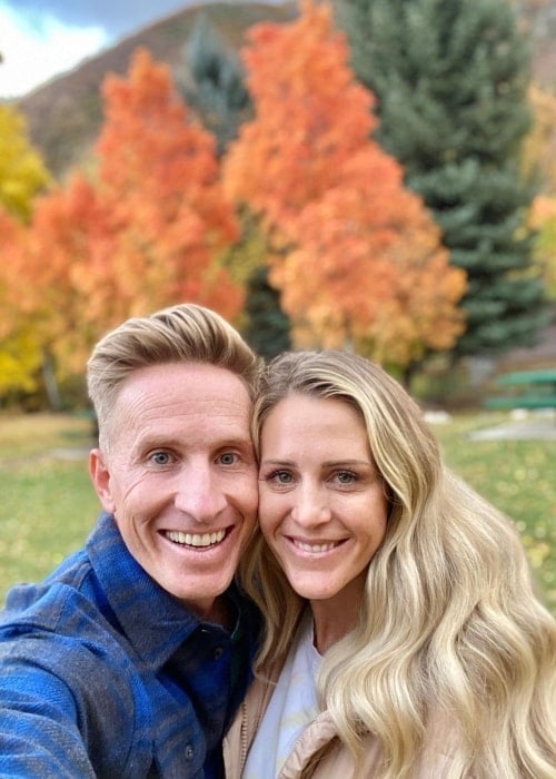 Davey Orgill as seen in a selfie that was taken with his beau April Orgill in Utah in October 2021