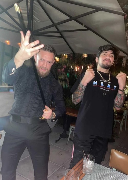 Dillon Danis as seen in a picture that was taken with fellow MMA fighter Conor McGregor in New York City in September 2021