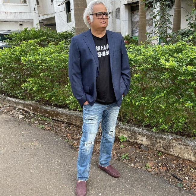 Hansal Mehta as seen while posing for a picture in December 2020
