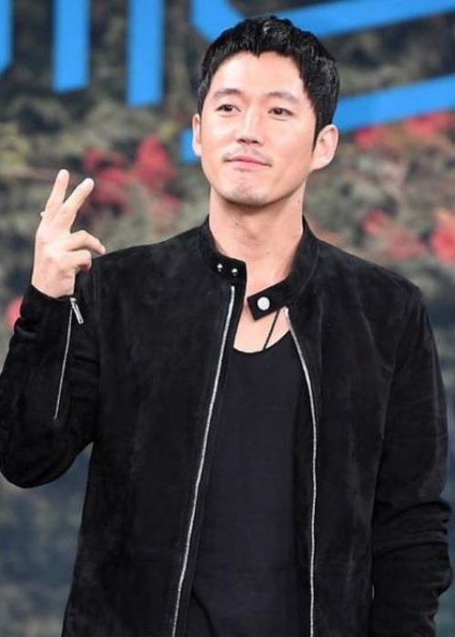 Jang Hyuk pictured at a press conference for the television series 'Bad Papa' held in Seoul, South Korea in September 2018