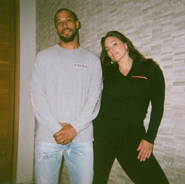 Justin Ervin as seen while posing for a picture with Ashley Graham