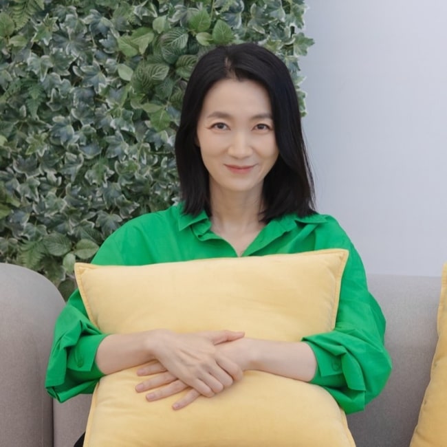 Kim Joo-ryoung smiling for the camera in October 2021