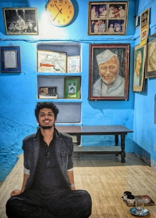 Mayur More posing for a picture in Varanasi, Uttar Pradesh