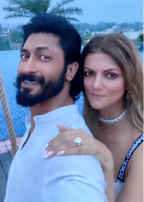 Nandita Mahtani and Vidyut Jammwal seen after their engagement in September 2021