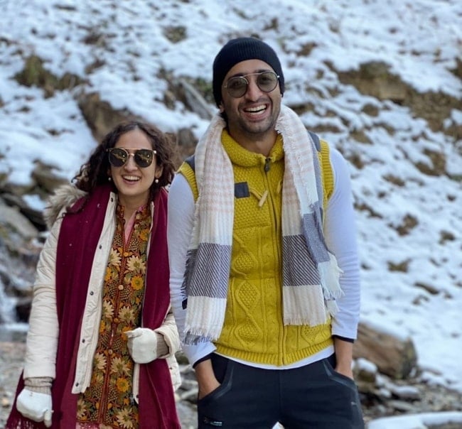Ruchikaa Kapoor and Shaheer Sheikh in an Instagram post in December 2020