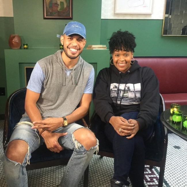 Sarunas J. Jackson as seen in a picture that was taken with writer and actress Natasha Rothwell in August 2017