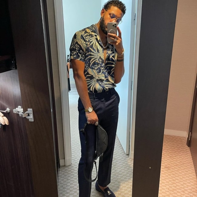 Sarunas J. Jackson as seen in a selfie that was taken in Nice, France in July 2021